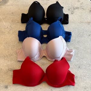 Soma 36B embraceable Bra Bundle in Black, Royal Blue, Light Pink, Red